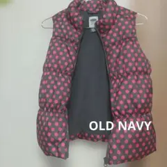 OLD NAVYオールドネイビー※水玉模様中綿ダウンベスト【L/G 10-12】