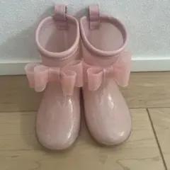 リボン付きピンク長靴 14センチ