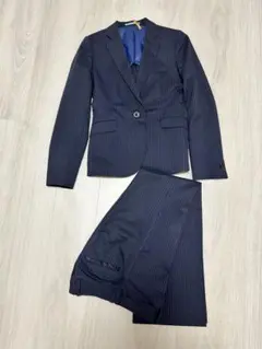 【ORIHICA】ネイビー ストライプ パンツスーツ上下