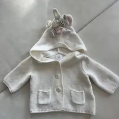 baby GAP ユニコーンフード カーディガン 0-6ヶ月　女の子　ニット