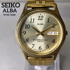 SEIKOセイコー ALBAアルバ V743-7A00 メンズ腕時計 稼働品