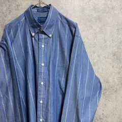 00s 長袖　ストライプシャツ　メンズ　古着　個性派　メンズライク