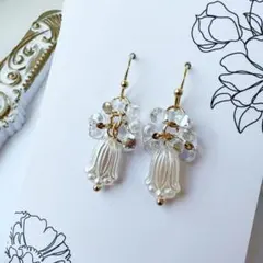 チェコビーズの可愛いピアスD142