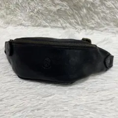 GLADHAND ボディーバッグ ブラック モノグラム　ハンドペイント入り PORTER ポーター × GLAD HAND グラッドハンド BAGGAGE DOUBLE ZIP BODY