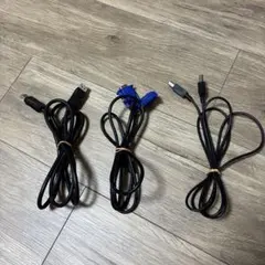 【3本セット】DPケーブル、VGAケーブル、USB A-Bケーブル