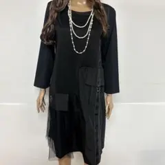 laure lily 春大人気♡ブラックデザインブラックワンピース