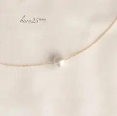 1粒コットンパールネックレス ホワイト