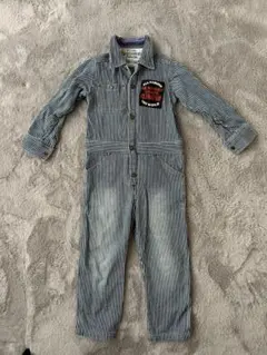 ストライプ 長袖オーバーオール