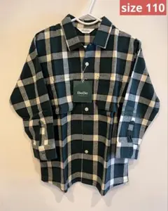 【新品未使用】BeBe 長袖シャツ 110 緑と白のチェック