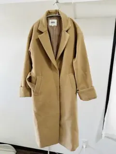 OZOC ベージュ チェスターロングコートキャメル