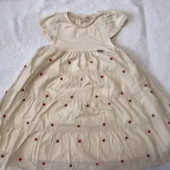 プティマイン ハート刺繍ワンピース