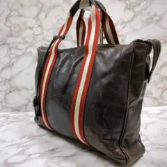 BALLY ビジネスバッグ ダークブラウン - メルカリ