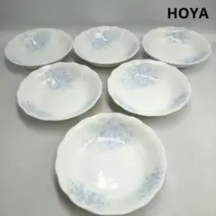 HOYA　ボーンチャイナ　ホヤ　ブルーフラワー　フルーツ皿　　陶器　可愛い