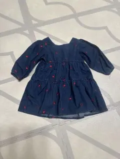 アプレ レ クール ハート刺繍デニムワンピース 80cm