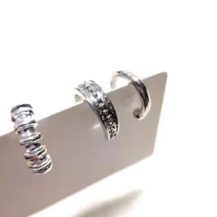 シルバー調イヤーカフ3点セット