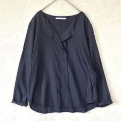 アーバンリサーチドアーズ／ブラウス シャツ 長袖 Vネック 上品 ネイビー 紺