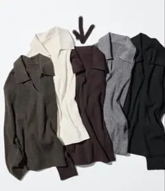 UNIQLO ウォッシャブルニットリブポロセーター