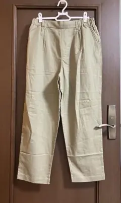 スタジオクリップ　ワイドパンツ　カーキ　緑　麻　Lサイズ