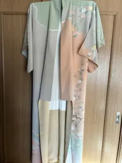 単衣 訪問着 綸子グレー 正絹 - メルカリ