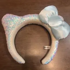 USJ キティ　カチューシャ　スパンコール　水色　白