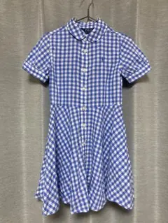 ポロ ラルフローレン ギンガムチェック ワンピース リネン100% 4T