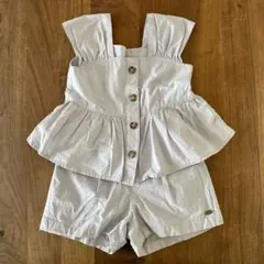 値下げ　breeze セットアップ　ドビーペプラムブラウス　ショートパンツ
