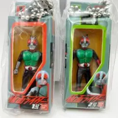 新品 仮面ライダー ソフビパッケージチャーム★1号 2号セット 食玩　バンダイ