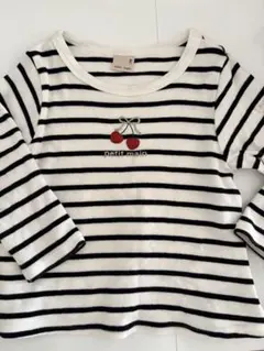 petit main チェリー刺繍 長袖Tシャツ 90cm