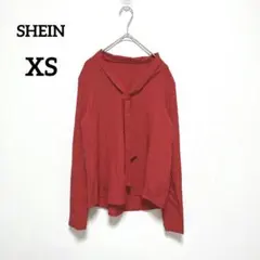 シーイン　長袖ブラウス　XS　レッド　ボウタイ　セーラー風　レトロ　374