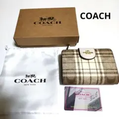 愛様専用【極美品】COACH コ－チ チェック柄 二つ折り