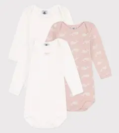 『新品』プチバトー 12m/74cm 長袖ボディ3枚組