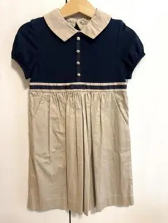 【卒園・入学・フォーマル】ミルフィーユ　半袖ワンピース110cm(襟取り外し可】