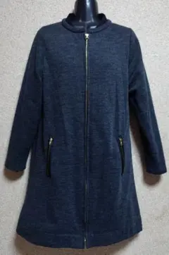 【associer】　ジップアップロングカーディガン　裏起毛