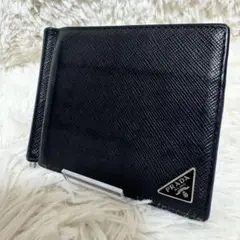 【美品】PRADA プラダ マネークリップ サフィアーノ トライアングル