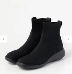 黒 ニットスニーカーブーツ