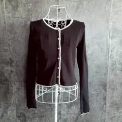 ✨GU✨ジーユー♡カーディガン♡リブ編み♡長袖♡大人カワイイ♡ブラック(M)