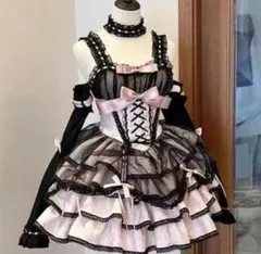 ゴスロリ・ロリータドレス 黒とピンク　新品　衣装