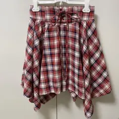 赤 チェック スカート