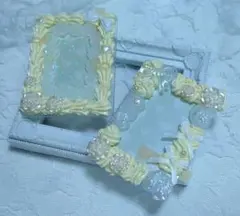 ハンドメイド　硬質ケース　トレカケース　ホイップデコ　推し活　黄色　クリア