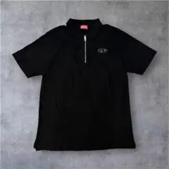 『DIESEL』 ポロシャツ　メタルオーバルDロゴ　ハーフジップ　黒　【M】 DIESEL ポロシャツ メタルオーバルDロゴ ハーフジップ 黒 - メルカリ