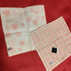 ピンク 花柄 今治タオル＆チェック ハンカチ RalphLaulen