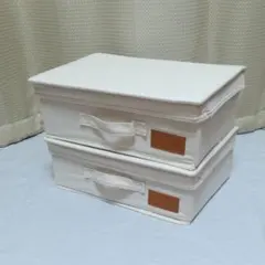 부직포 뚜껑이 달린 하프 컬러 박스 케이스 2 개 세트