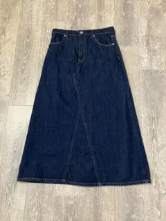無印良品 デニムスカート XL ロング Aライン 濃紺 小さめ　MUJI