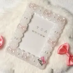 トレカケース ホイップデコ B8硬質カードケース 白 ピンクリボン 推し活