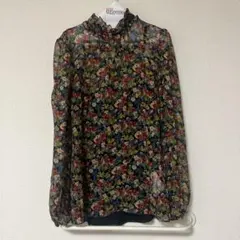 美品♡ レッドヴァレンティノ シースルー シルク ブラウス 襟 花柄 美品♡ レッドヴァレンティノ シースルー シルク ブラウス 襟 花柄