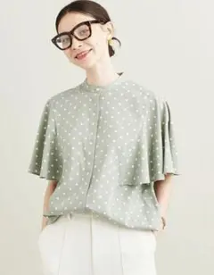 ユナイテッドアローズ　ドットフレアシャツ