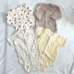 ☆赤ちゃん肌気・半袖・長袖ロンパース(80)4枚セット☆西松屋☆