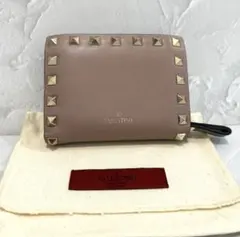 ヴァレンティノ　折り財布　スタッズ　ピンクベージュのサムネイル
