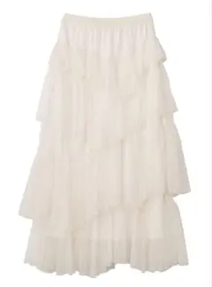 COCODEAL ティアードギャザーチュールスカート オフ