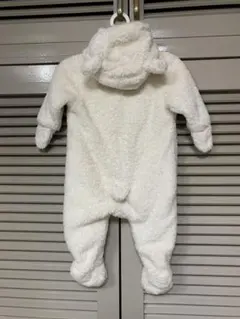 ✨「H&M 白くま風カバーオール 新生児〜 冬 防寒 ふわふわ」